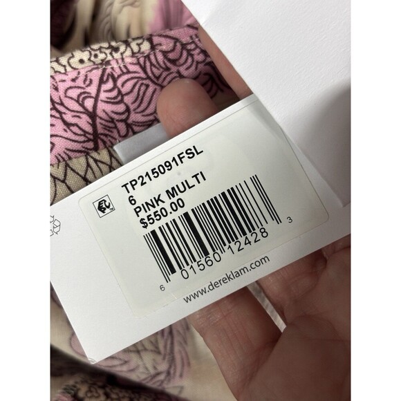 Derek Lam 10 Crosby Celeste Maxi Dress Pink Multi Cream Floral Print 6 Cut Out - Picture 5 of 16